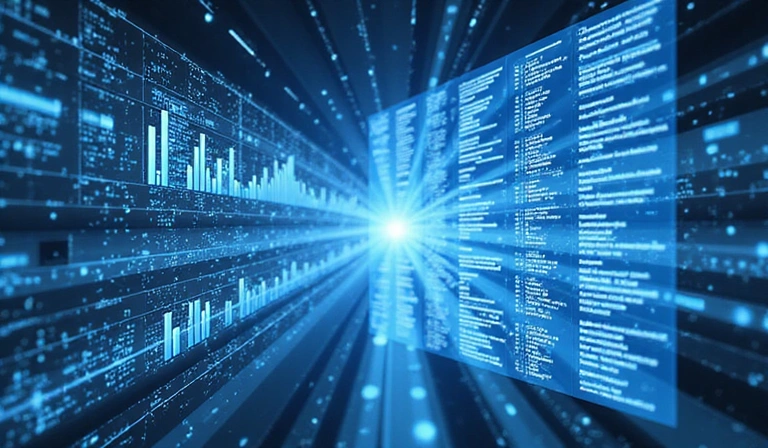 Wykresy i dane symbolizujące analizę i wykorzystanie informacji